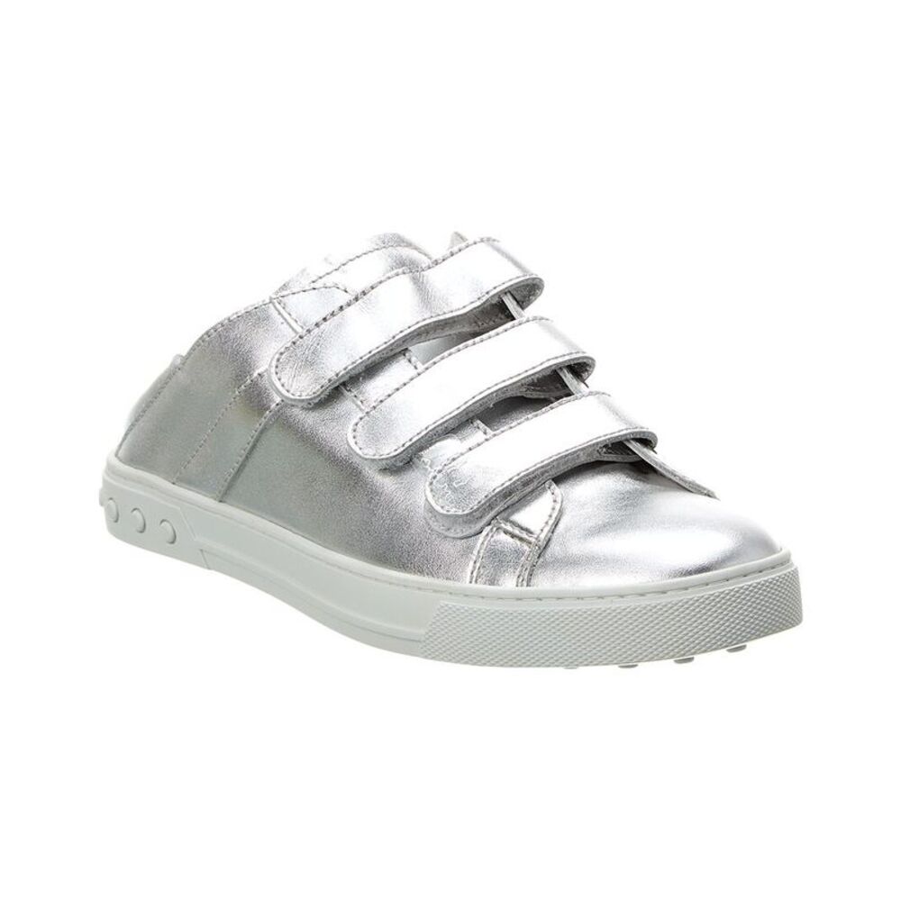 Tod’S Sabot Leather Sneaker, Silver